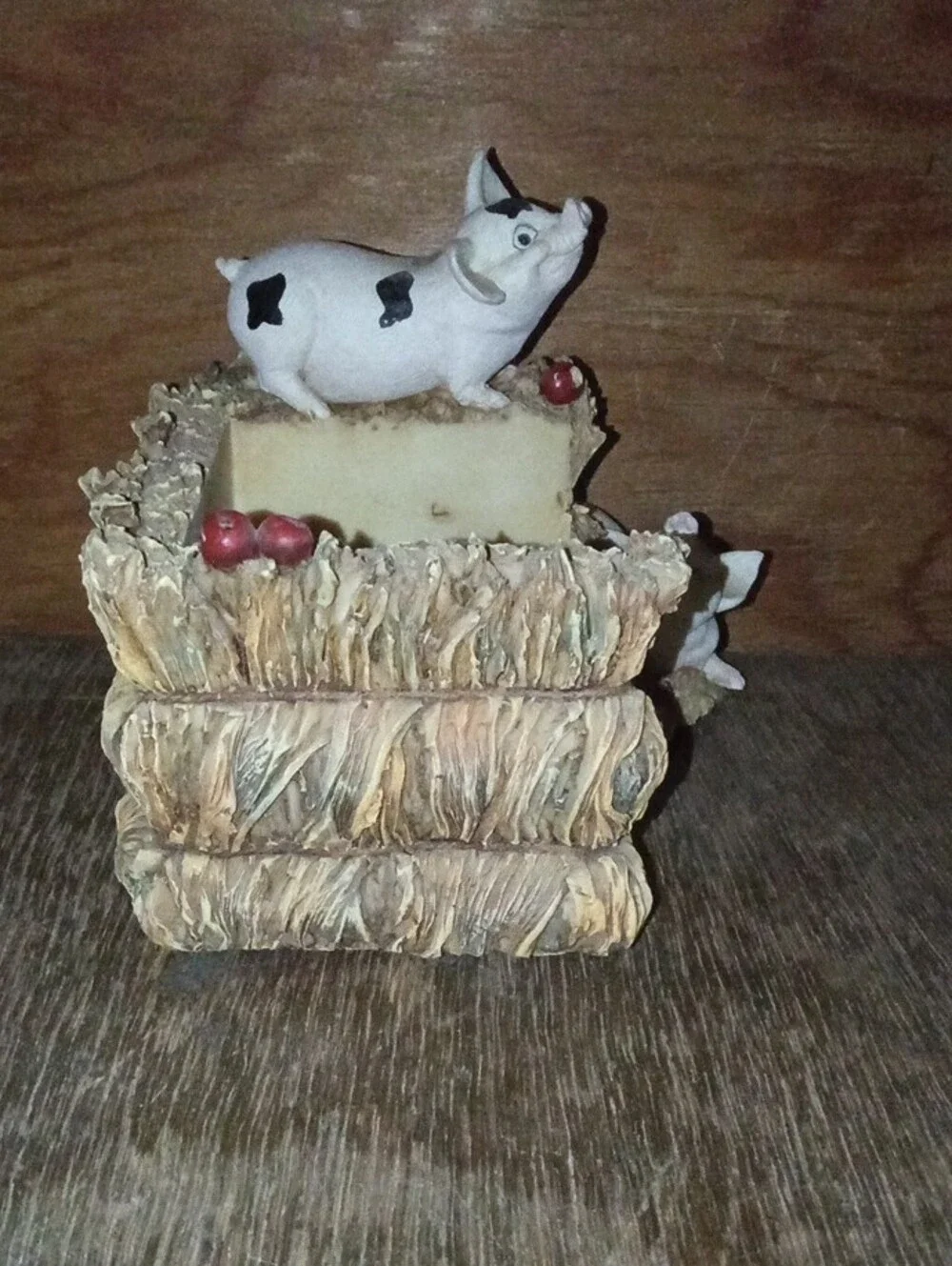 Country Meadows Decorative White Pig Memo Pad Holder - 90's Collectibles 5